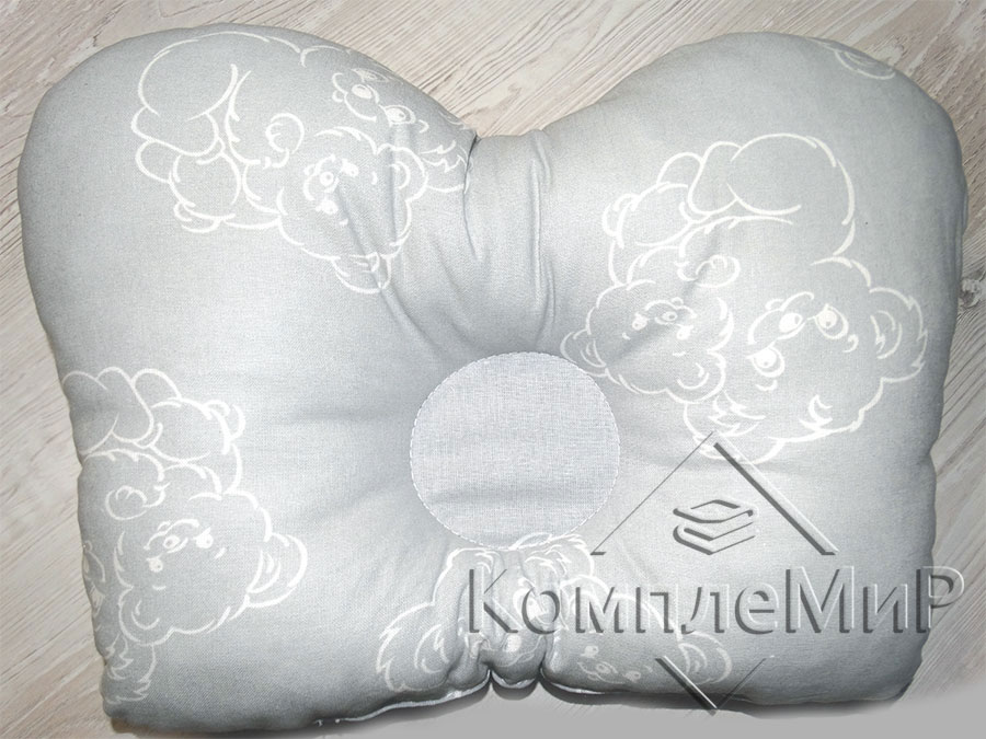 Подушка для новорожденных арт. ПШ12 - светлый серый
