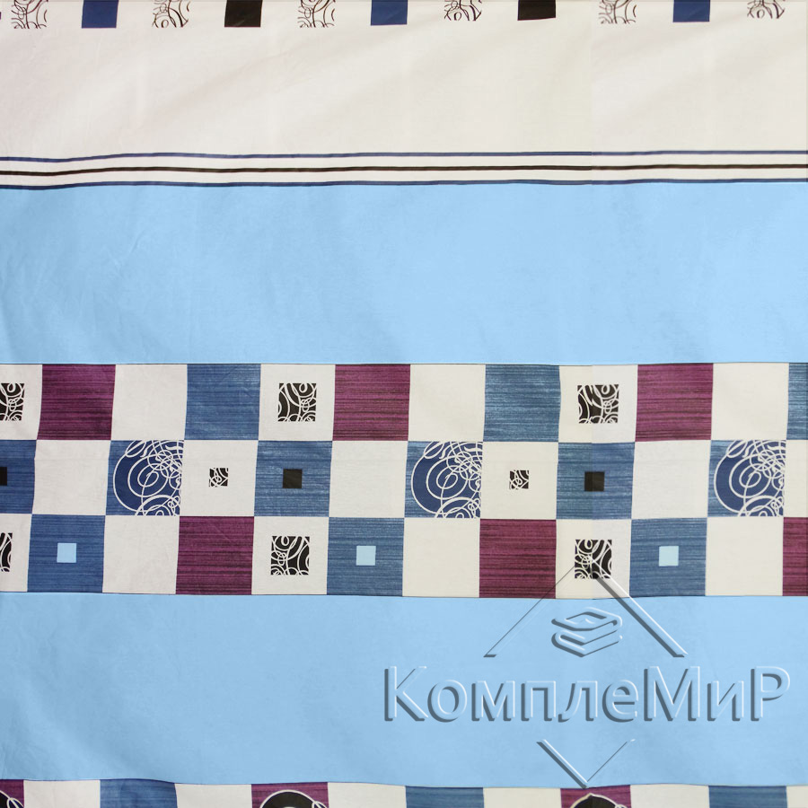 2 -Комплект постельного белья (полуторный) из бязи - Элит-Голубая