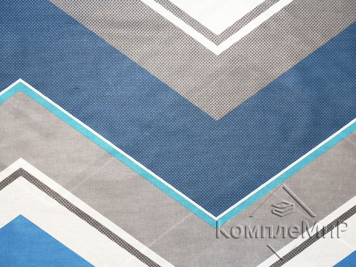3 - Комплект постельного белья (полуторный) из бязи - Буэно синий