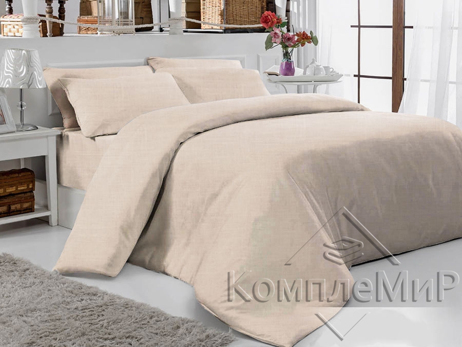 ткань постельная вид на кровати - Алисена-2 - ткань однотонная бязь
