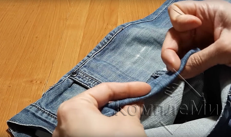 how to trim jeans at the bottom - 7