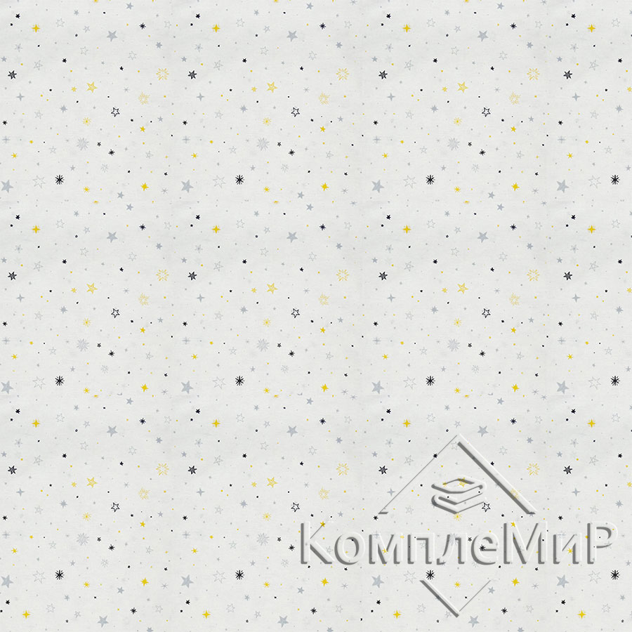 1 - Комплект постельного белья (полуторный) из поплина - Звезды